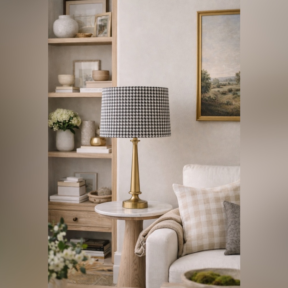 Designer Houndstooth Drum Lampshade 11x15 | Vivenne | Uno Fitter | Free Shipping